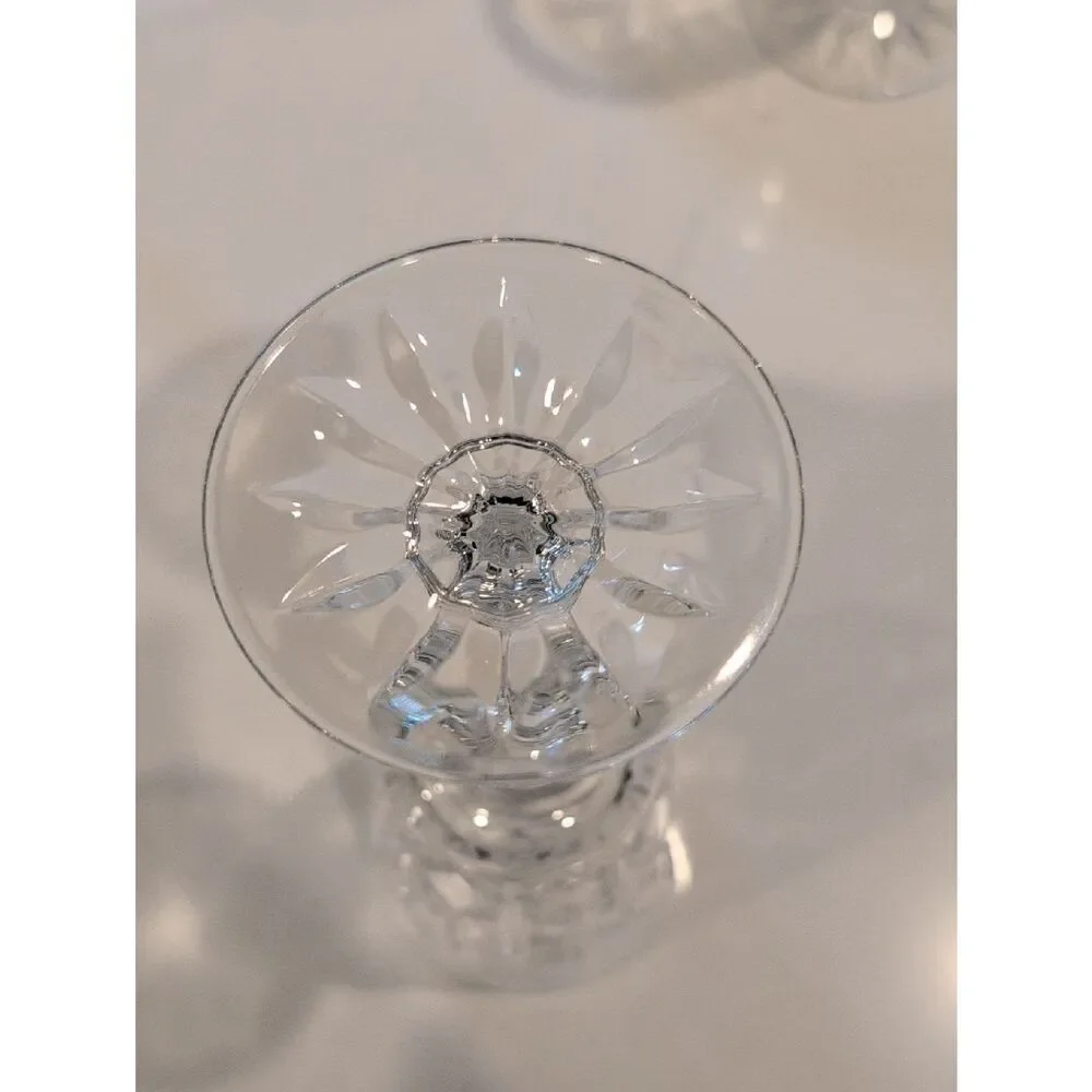 Vintage 1982 Galway Irish Crystal Wine Goblets Set of 4 Baldmore Pattern